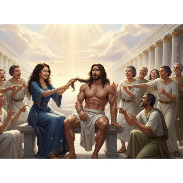 DELILAH CLIPS SAMPSON'S HAIR, THE SOURCE OF HIS STRENGTH--TWO