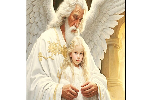 GRANDFATHER ANGEL GUARDS GRANDDAUGHTER