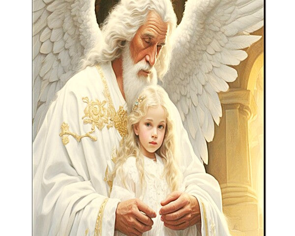 GRANDFATHER ANGEL GUARDS GRANDDAUGHTER