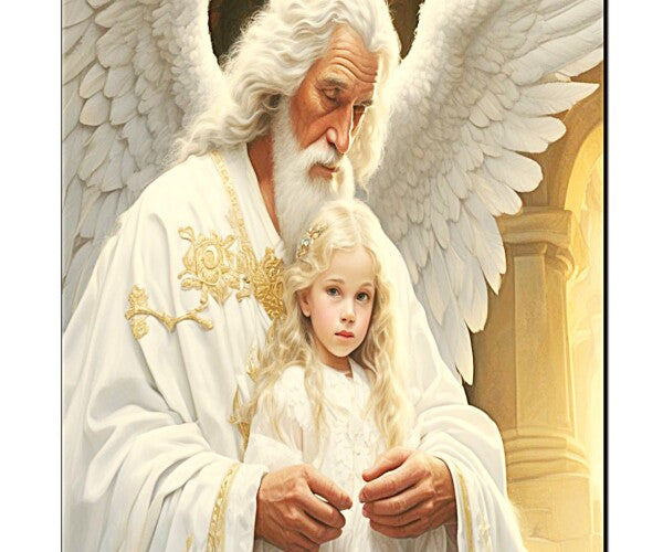 GRANDFATHER ANGEL GUARDS GRANDDAUGHTER