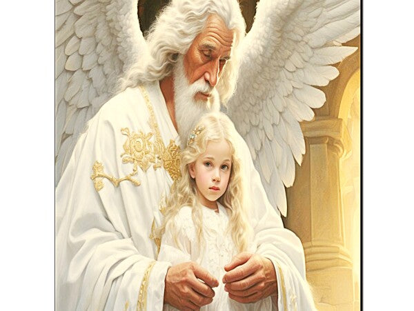 GRANDFATHER ANGEL GUARDS GRANDDAUGHTER