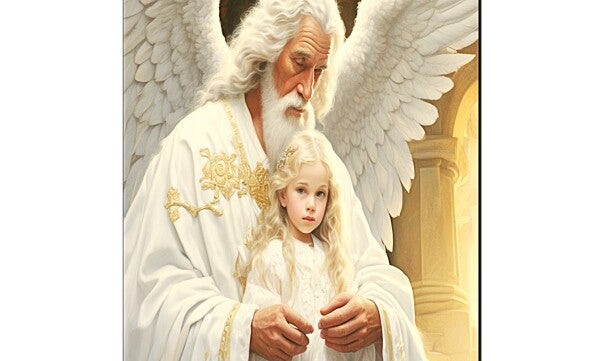 GRANDFATHER ANGEL GUARDS GRANDDAUGHTER