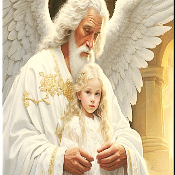 GRANDFATHER ANGEL GUARDS GRANDDAUGHTER