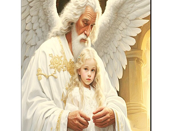 GRANDFATHER ANGEL GUARDS GRANDDAUGHTER