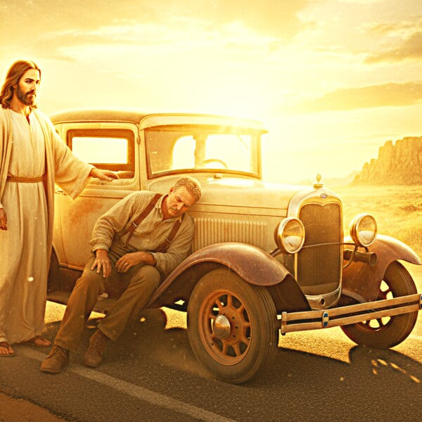 JESUS AIDS OLD MAN WITH BROKEN-DOWN PICKUP TRUCK