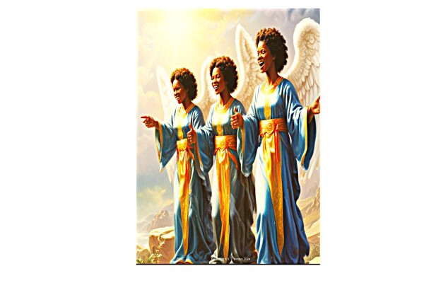 BLACK CHOIR MEMBERS SINGING IN HEAVEN