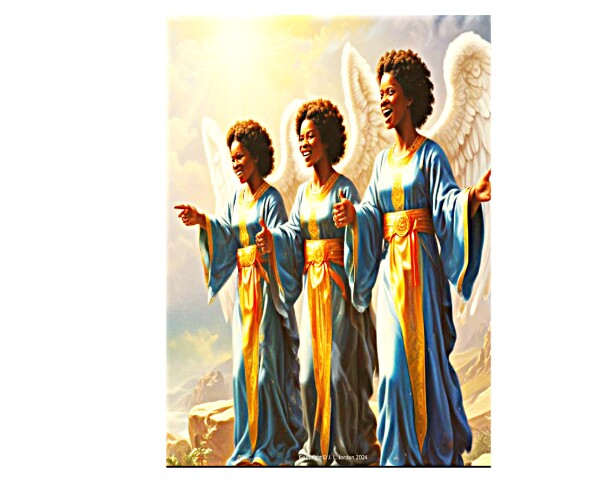 BLACK CHOIR MEMBERS SINGING IN HEAVEN