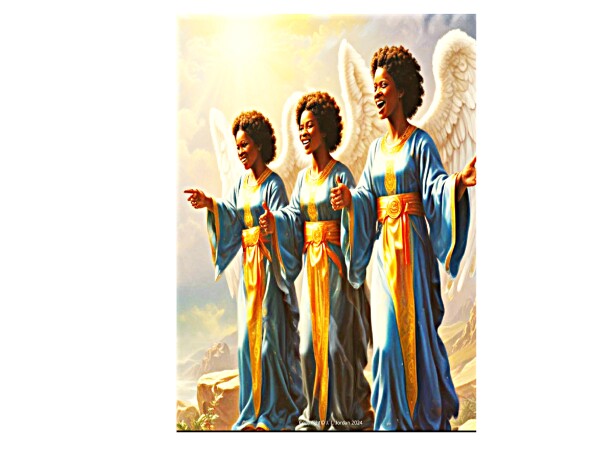 BLACK CHOIR MEMBERS SINGING IN HEAVEN