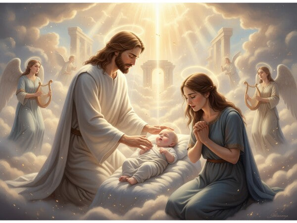 JESUS WELCOMES BABY INTO HEAVEN... Posters/Wall Art